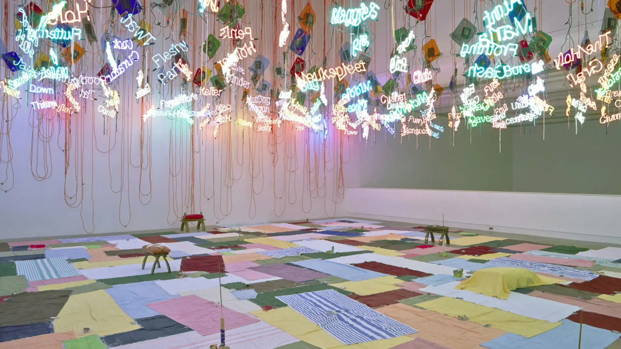 Jason Rhoades, UNTITLED (FROM MY MEDINAH: IN PURSUIT OF MY ERMITAGE&hellip;), 2004, installation view, Institute of Contemporary Art, University of Pennsylvania. Photo: Aaron Igler/Greenhouse Media.