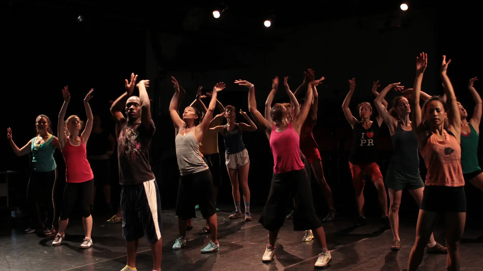 Dancers rehearsing J-Sette with LaKendrick Davis and Donte Beacham. Image courtesy of idiosynCrazy productions.