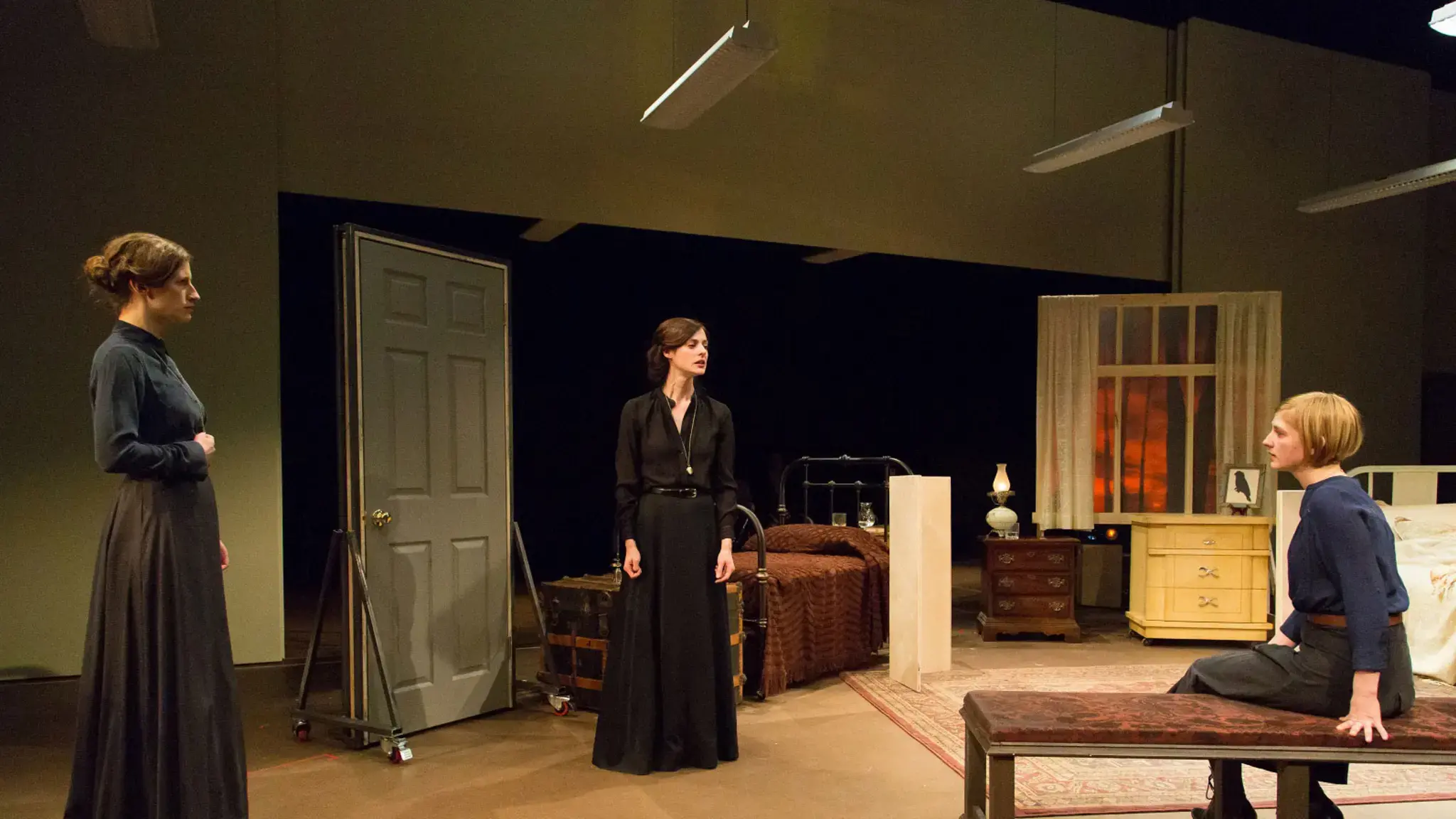 Sarah Sanford, Katherine Powell, and Mary Tuomanen, in Three Sisters at the Arden Theatre Company. Photo by Mark Garvin.