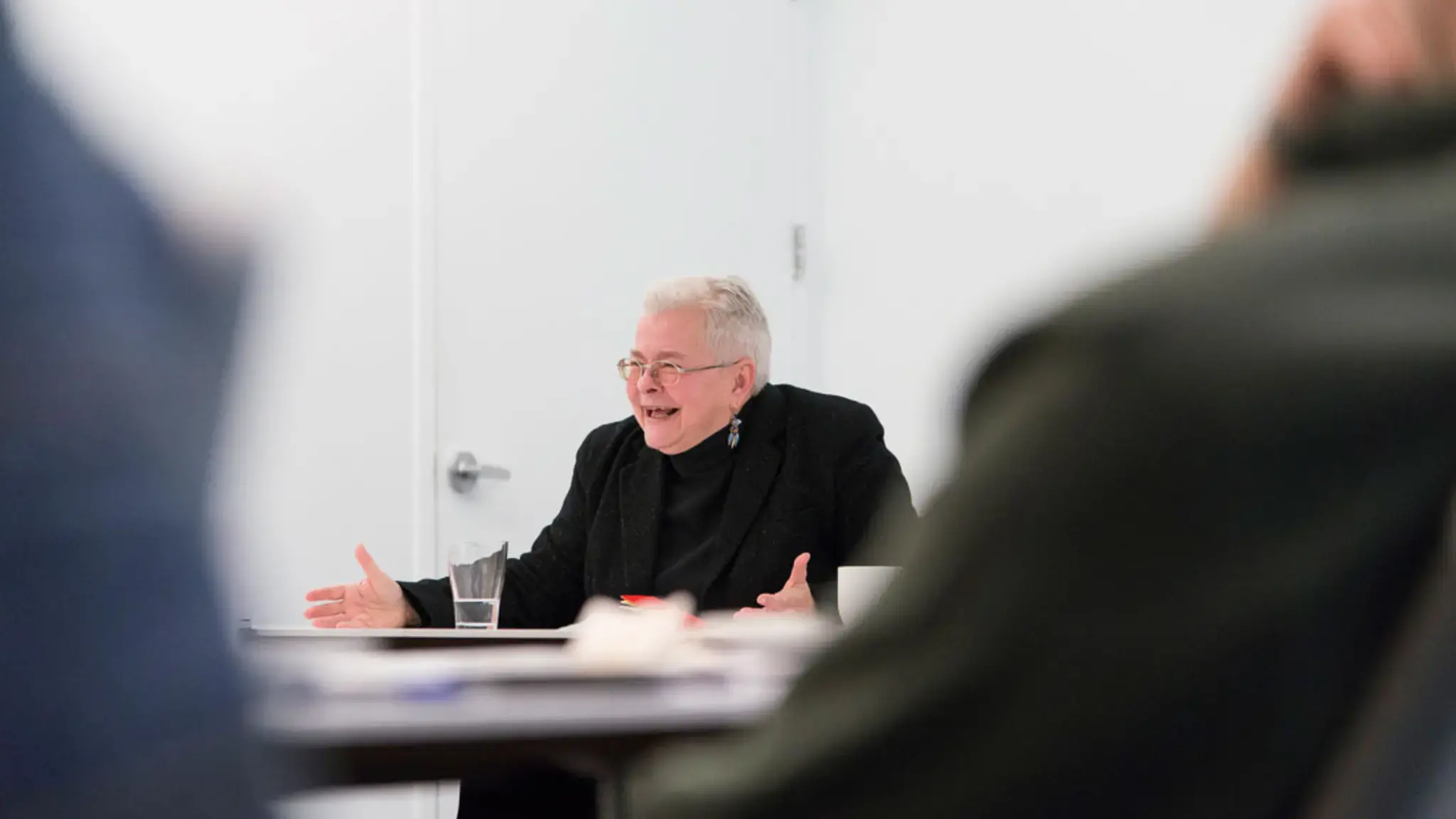 Paula Vogel speaks to a group of constituents at The Pew Center for Arts &amp; Heritage on January 22, 2012. Photo by Jaime Alvarez.