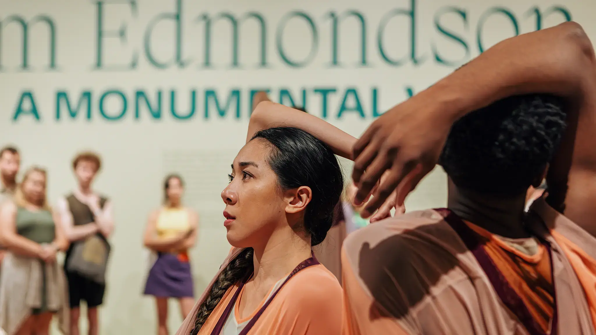The Barnes Foundation, Returning to Before, performed as part of William Edmondson: A Monumental Vision exhibition, choreographed by Brendan Fernandes. Photo by Daniel Jackson for Embassy: Interactive.