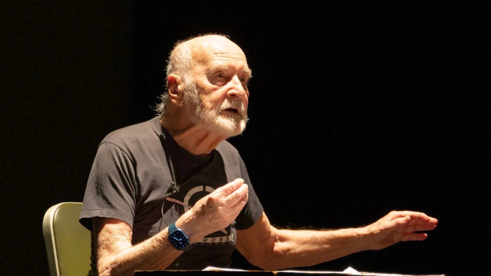 Hellmut Gottschild presents his lecture-performance at Temple Dance Department's 50th anniversary, Conwell Dance Theatre (April 26, 2025). Photo by Shannon Bramham.