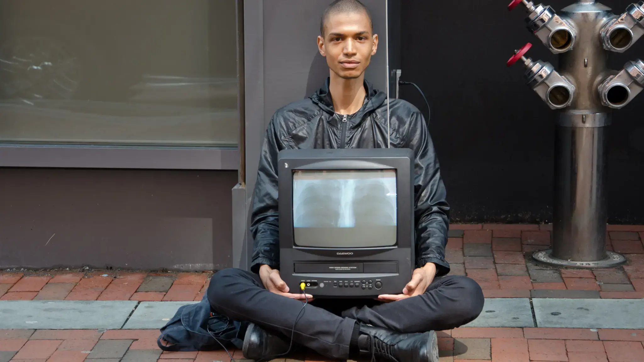 Wilmer Wilson IV, performance detail from Channel, 2017. Photo by Allison McDaniel, courtesy of the artist.