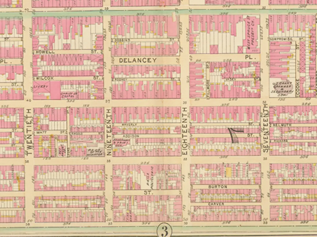 A map of Philadelphia's Historic 7th Ward. Photo courtesy of Philadelphia City Archives.