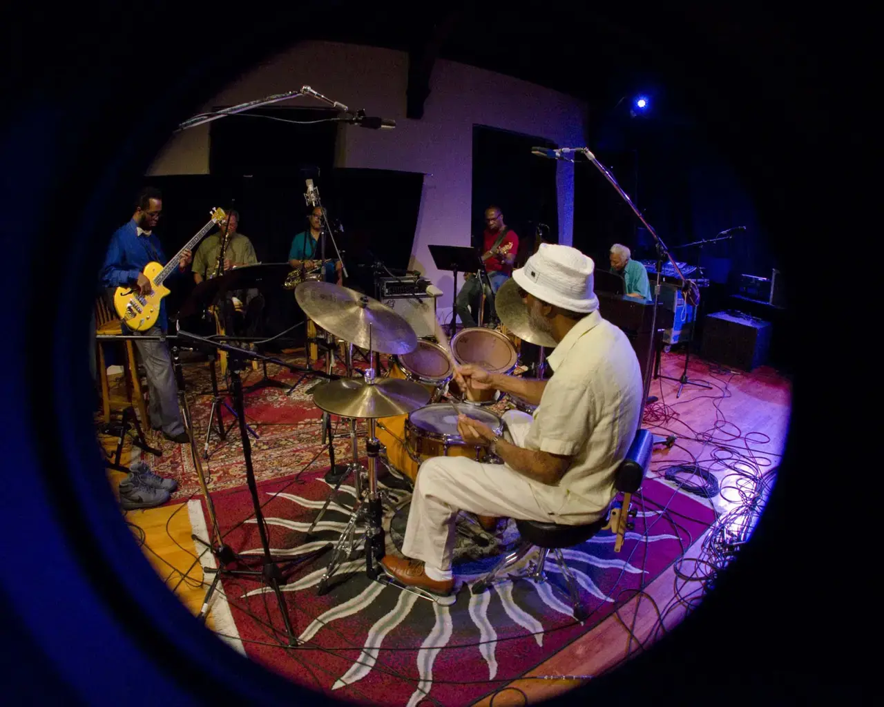 Jymie Merritt and the Forerunners in rehearsal at Philly Sound Studios, 2015. Photo by Lori Mager-Barstow.