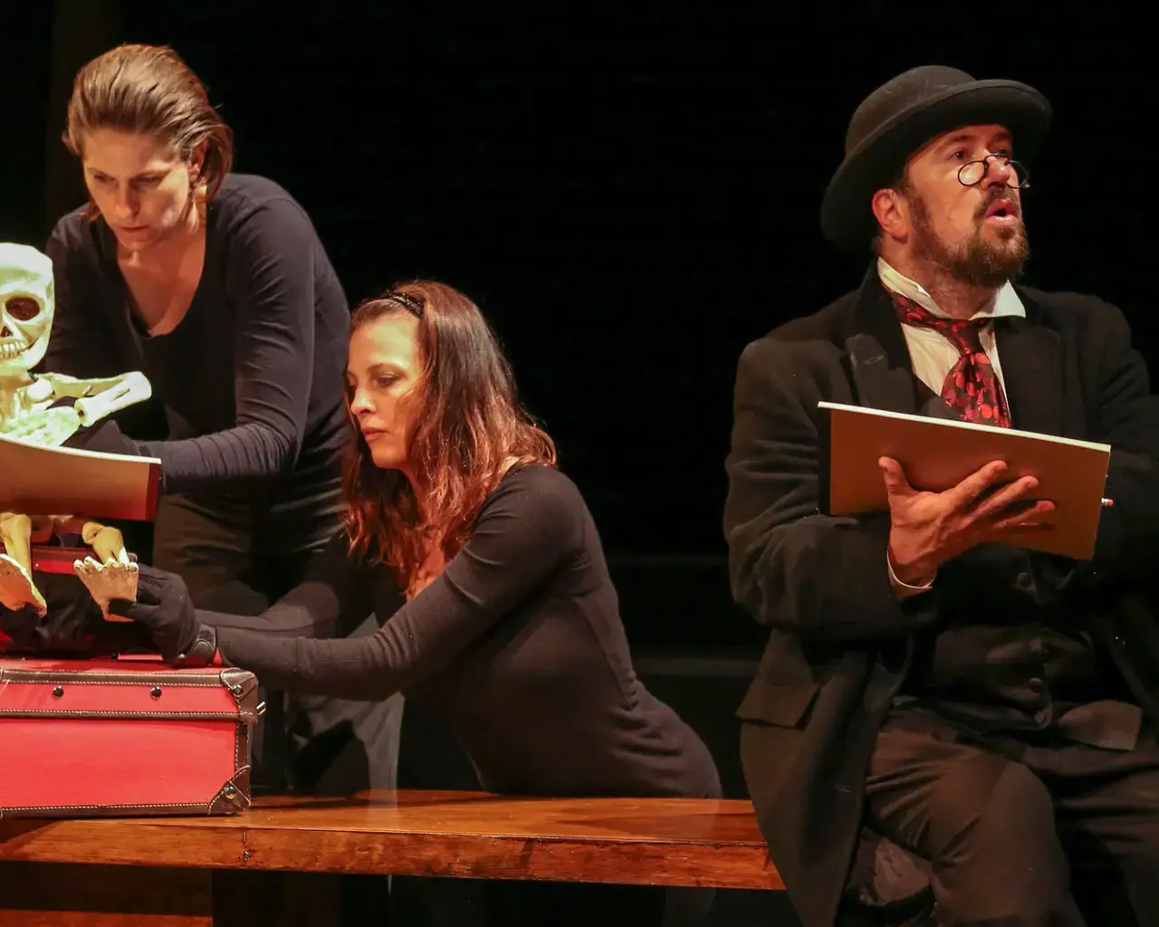 Rehearsal photo of Aaron Cromie and Mary Tuomanen&#39;s The Body Lautrec. Photo by Richard Termine Photography.