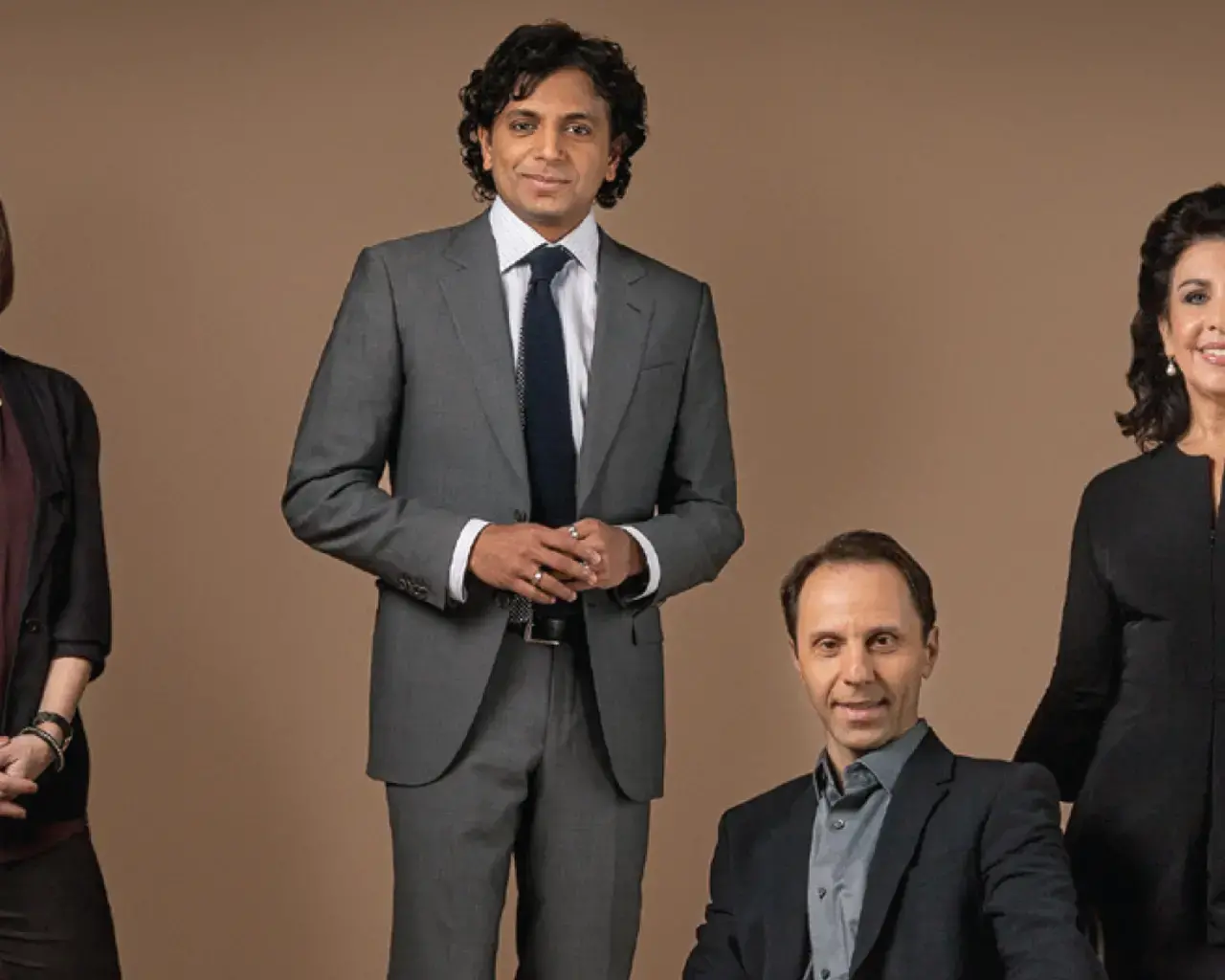 Paula Marincola (far right), executive director of The Pew Center for Arts &amp; Heritage, in the April 2014 issue of Philadelphia Magazine. Also pictured, from left to right: Inga Saffron, M. Night Shyamalan, and Nick Stuccio. Photo courtesy of Philadelphia Magazine.
