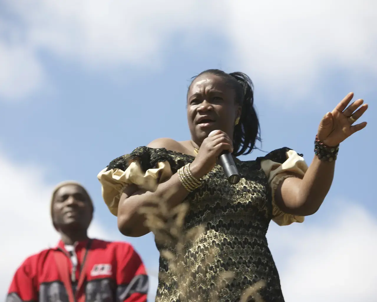 Fatu Gayflor with drummer Blamoh Jerry Doe, 2007. Photo by James Wasserman.