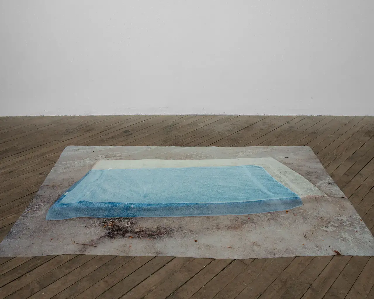 Micah Danges, Two Towels (Blue, Green), 2013, photograph printed on silk, foam, 42.5\ x 63.5.&rdquo;&quot;