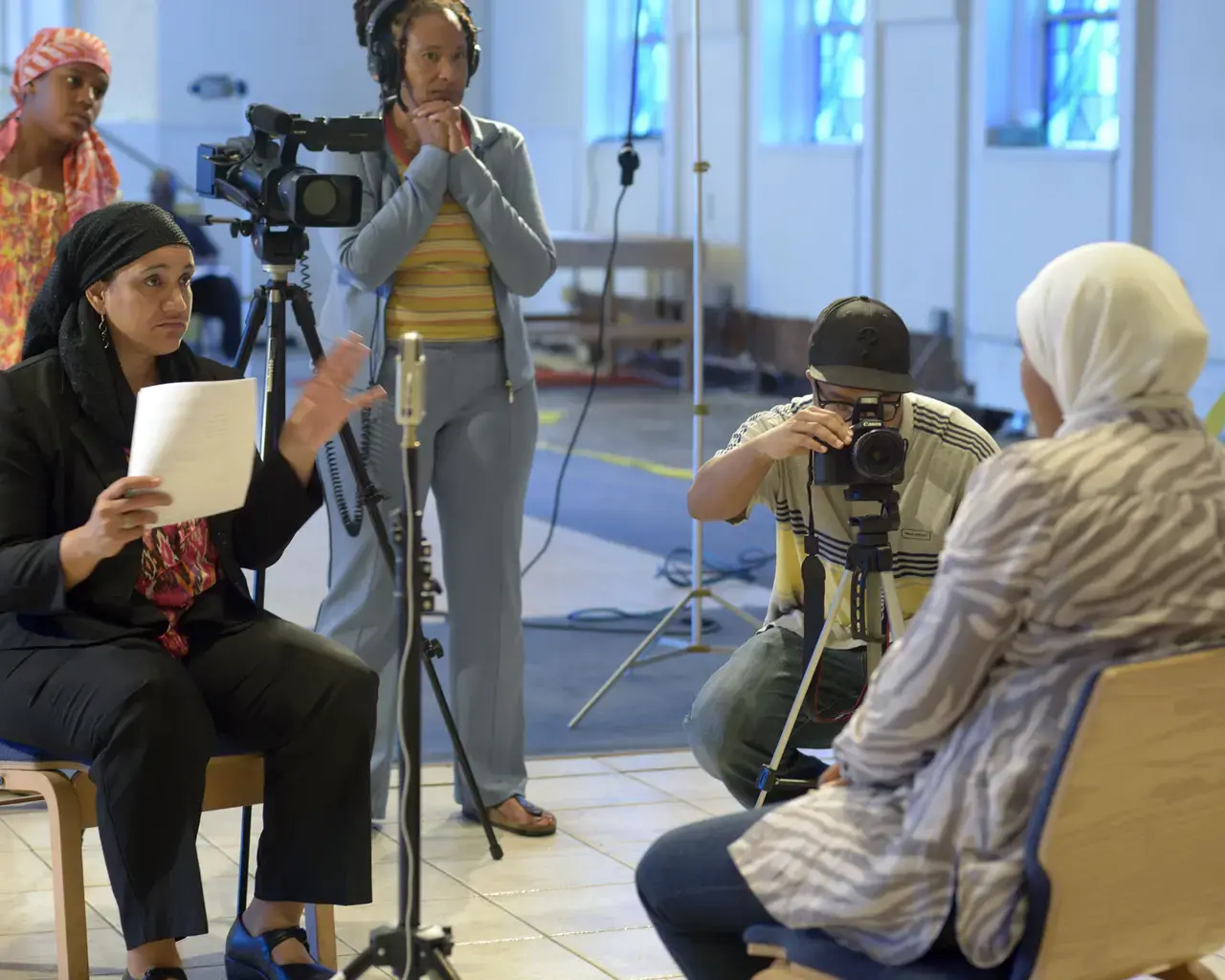 Masjidullah filming for Muslim Voices of Philadelphia. Courtesy of Scribe Video Center.