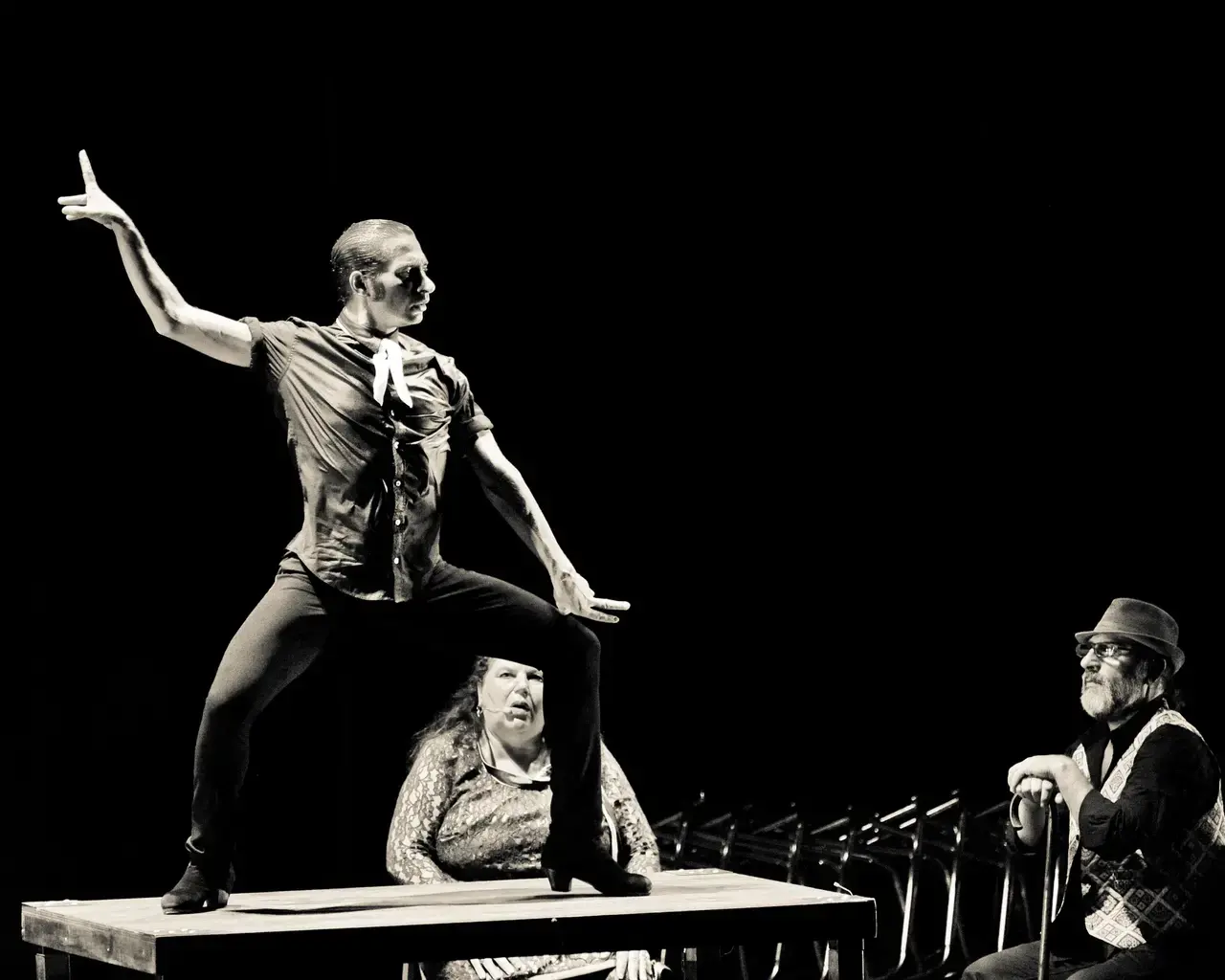 Israel Galván of Nuevo Flamenco: The Galván Legacy, the centerpiece of Pasión y Arte&#39;s 2014 Flamenco Festival, performing La Curva. Photo by Luca Fiaccavento.