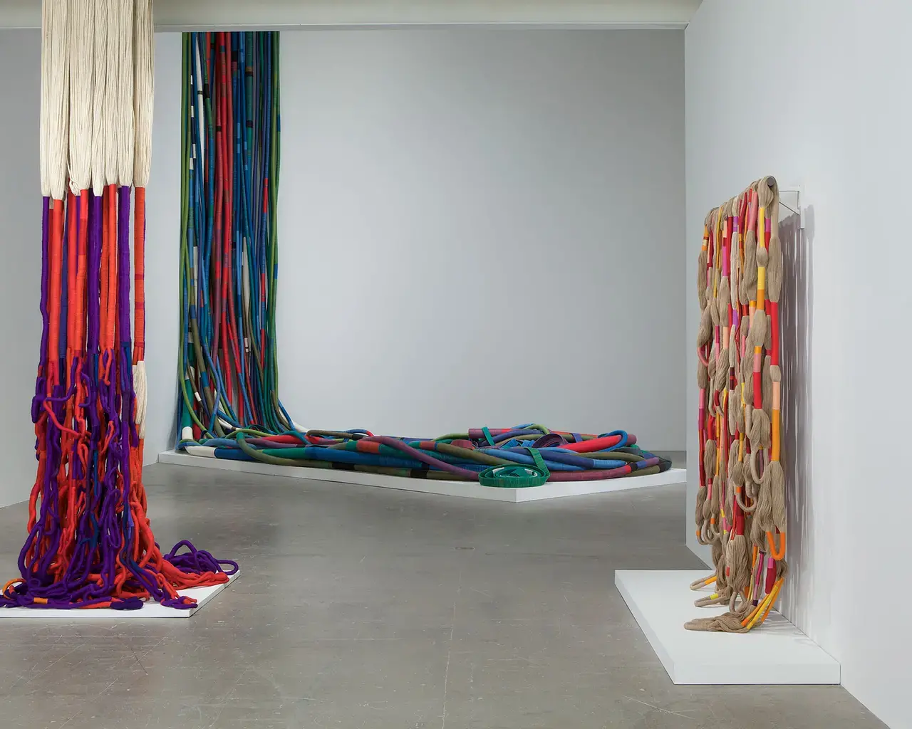 Sheila Hicks: 50 Years, installation view, Institute of Contemporary Art, University of Pennsylvania, 2011. Photo by Aaron Igler/Greenhouse Media.