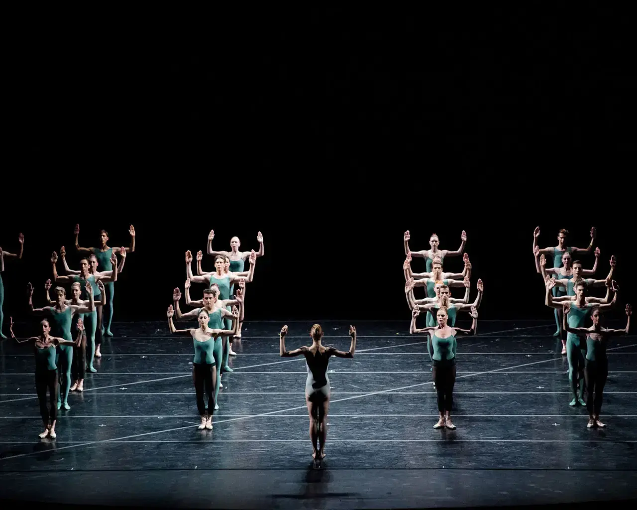 Pennsylvania Ballet performing William Forsythe&#39;s Artifact Suite. Photo by Alexander Iziliaev.