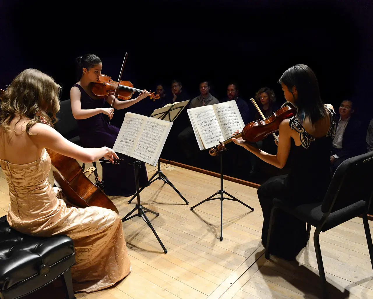 Curtis students perform during Curtis&rsquo;s Student Recital Series in Field Concert Hall, 2014. Photo by Pete Checchia.