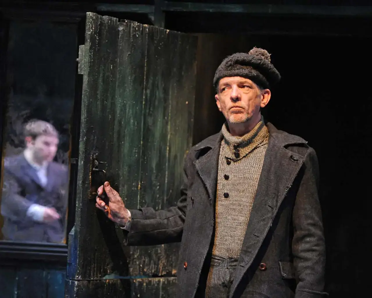 Tadhg Murphy and Liam Carney in The Cripple of Inishmaan. Photo by Robert Day.