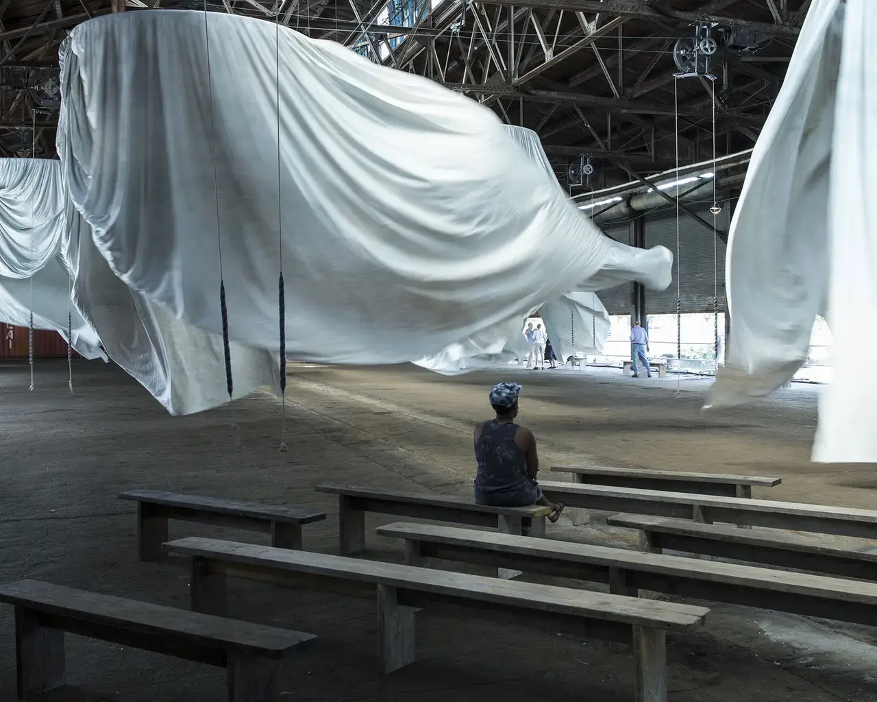 Ann Hamilton, habitus, 2016. Installation at Municipal Pier 9, made in collaboration with The Fabric Workshop and Museum, Philadelphia. Photo by Thibault Jeanson.&nbsp;