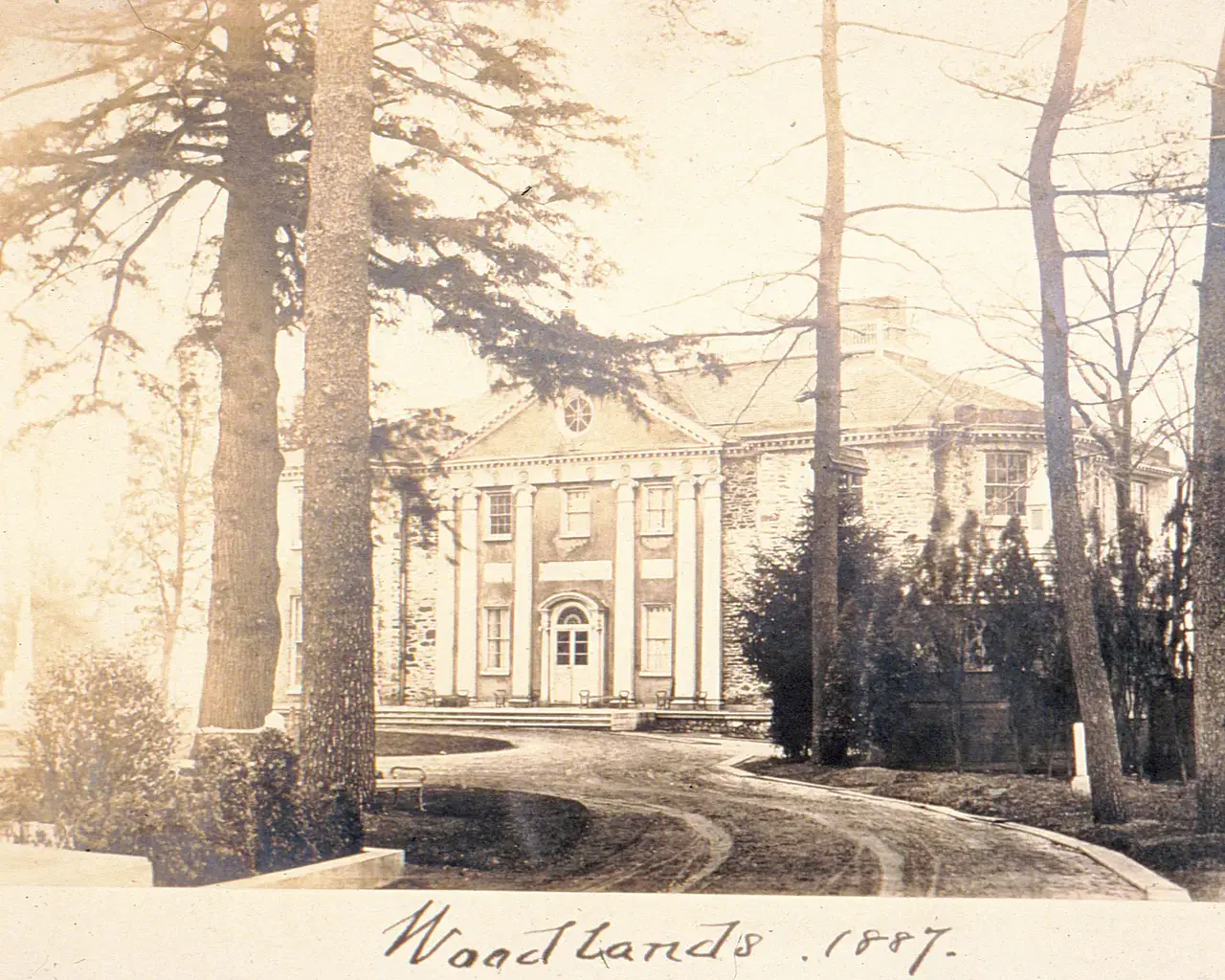 The Woodlands Trust for Historic Preservation, view of the Hamilton Mansion from the Northwest, 1887.