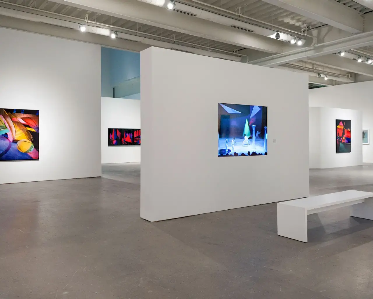 Barbara Kasten, Axis, 2015, video projection, installation view, Institute of Contemporary Art, University of Pennsylvania. Photo by Constance Mensh. Courtesy of the Institute of Contemporary Art.