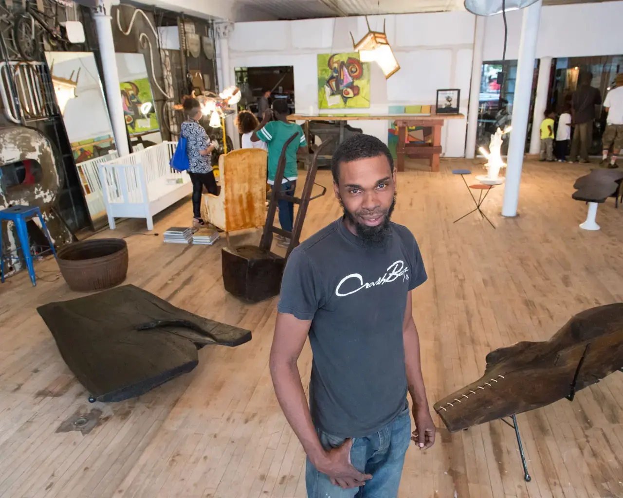 L. Ward, owner and operator of Search &amp; Rescue, in his gallery on Avenue of the States in Chester.