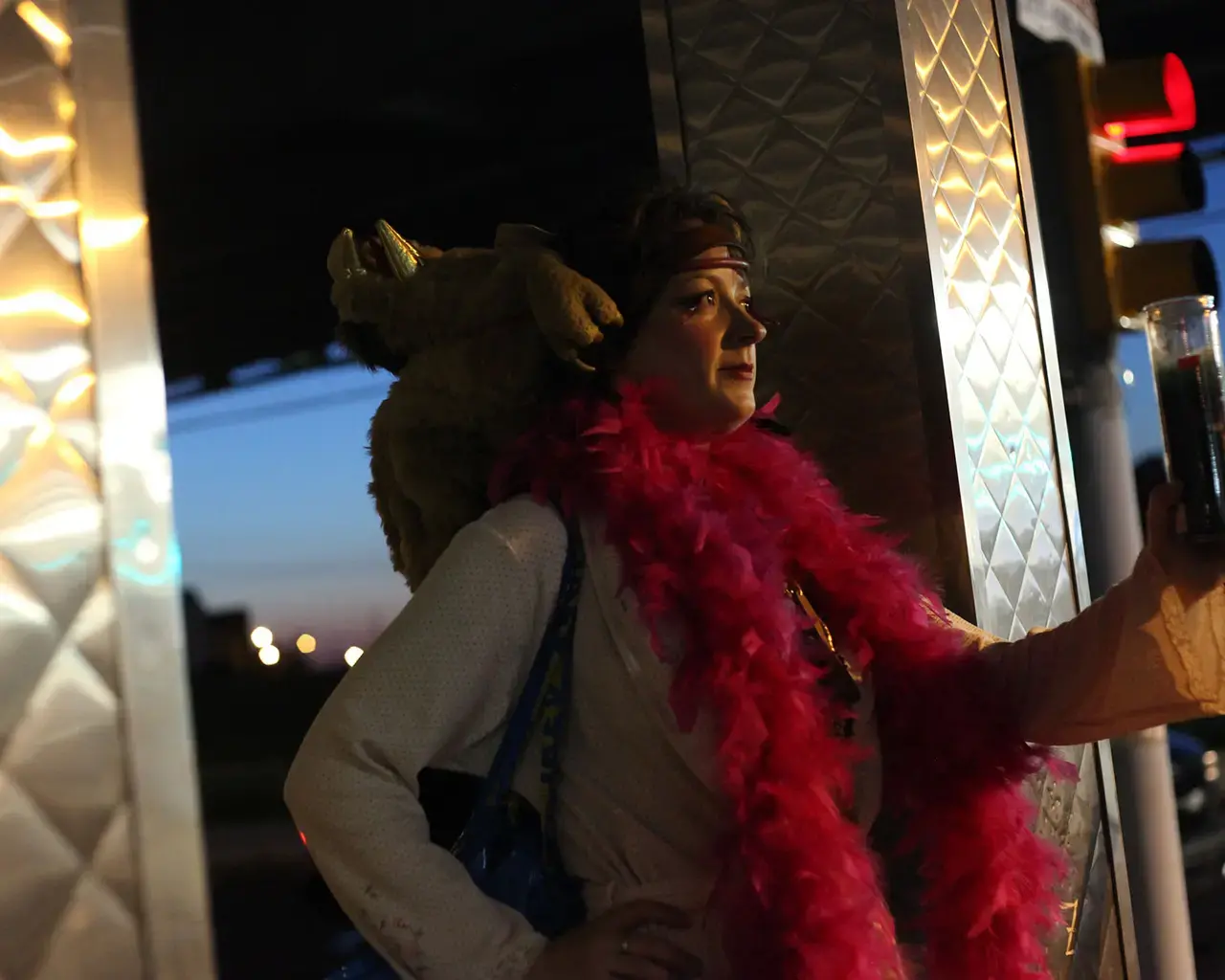 Annie Wilson, Hipster Shaman on the stoop of Tony's Way Bar. Photo by Plate 3 Photography.