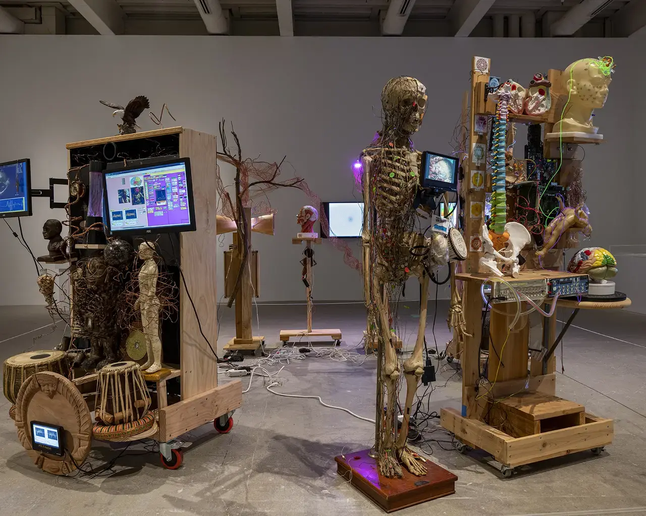 Milford Graves, Milford Graves: A Mind-Body Deal, 2020, installation view, presented by Ars Nova Workshop, Institute of Contemporary Art, University of Pennsylvania. Photo by Constance Mensh.