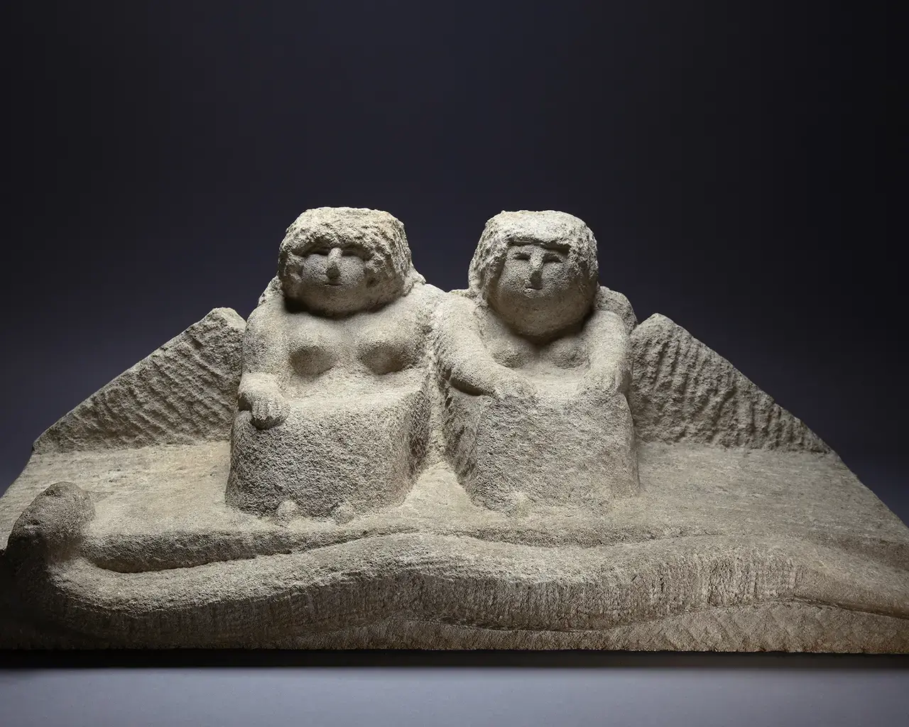 William Edmondson, untitled (Adam and Eve or Egyptian Couple), 1940. Photo courtesy of The Museum of Everything.