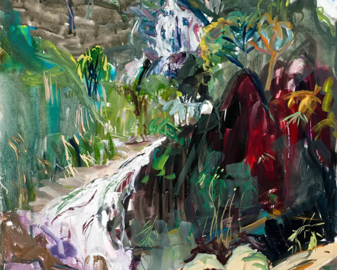 Jane Irish, The Waterfall Plunges in the Mist, 2010. Painted in Sa Pa, Vietnam. Photo courtesy of the artist.