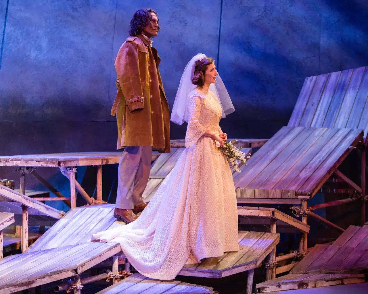 Baritone John Moore as Jan Nyman and soprano Kiera Duffy as Bess McNeill in Breaking the Waves. Photo byDominic M. Mercier.