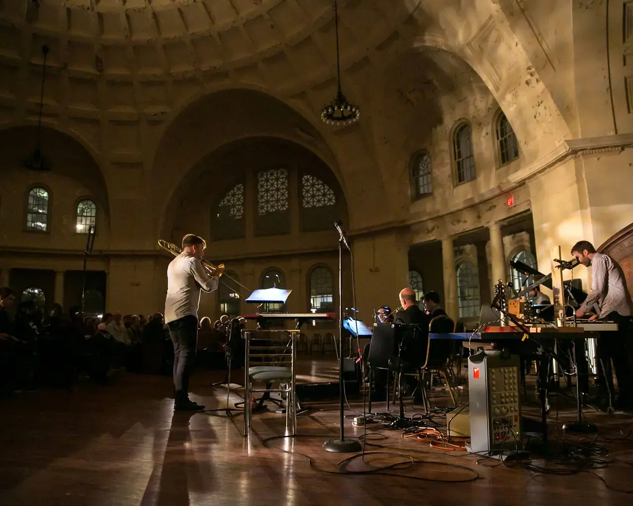 Arcana in concert for That Which Is Fundamental, 2016. Photo by Ben Tran, courtesy of Bowerbird.