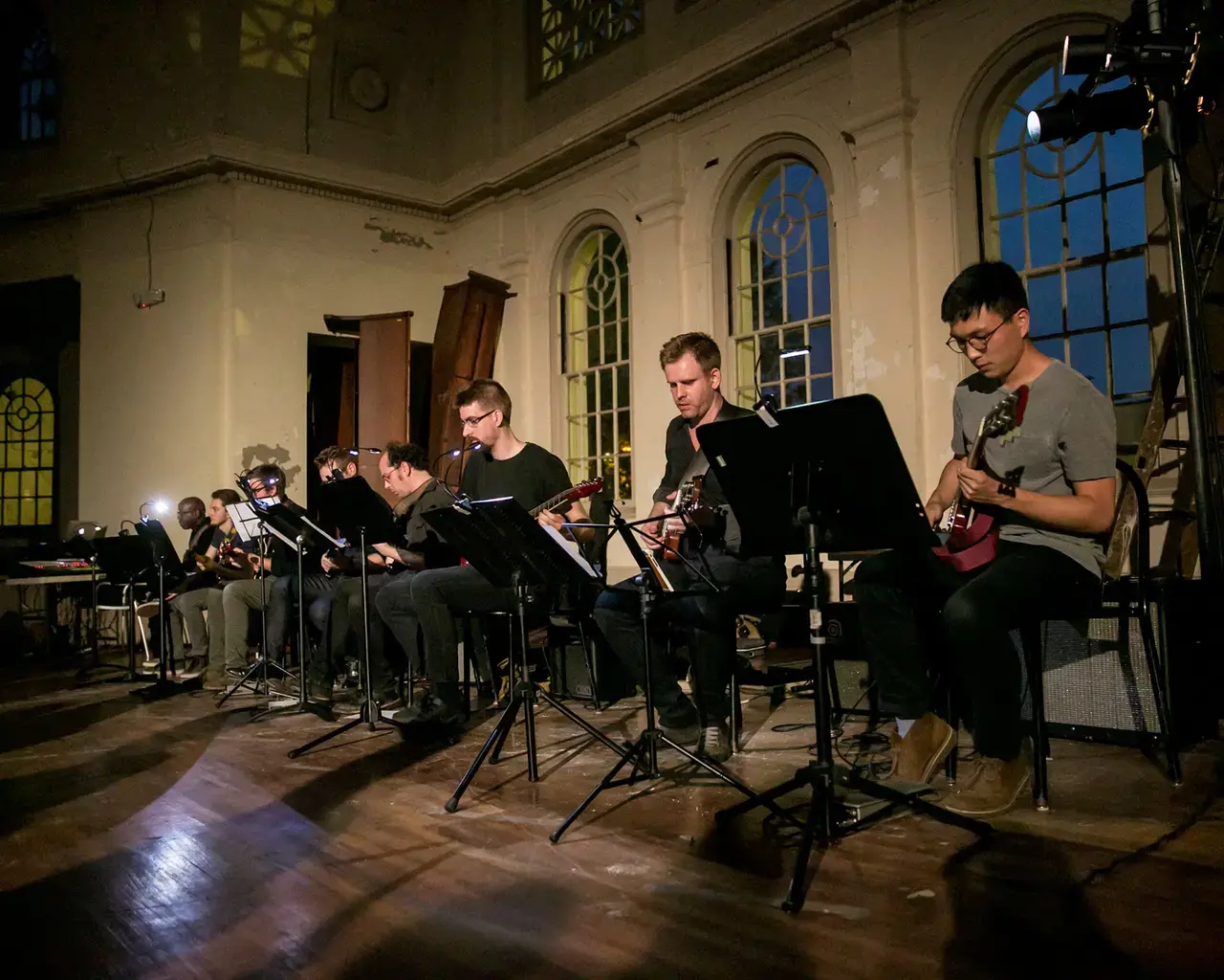 Sonors Guitar Ensemble in concert for That Which Is Fundamental, 2016. Photo by Ben Tran, courtesy of Bowerbird.