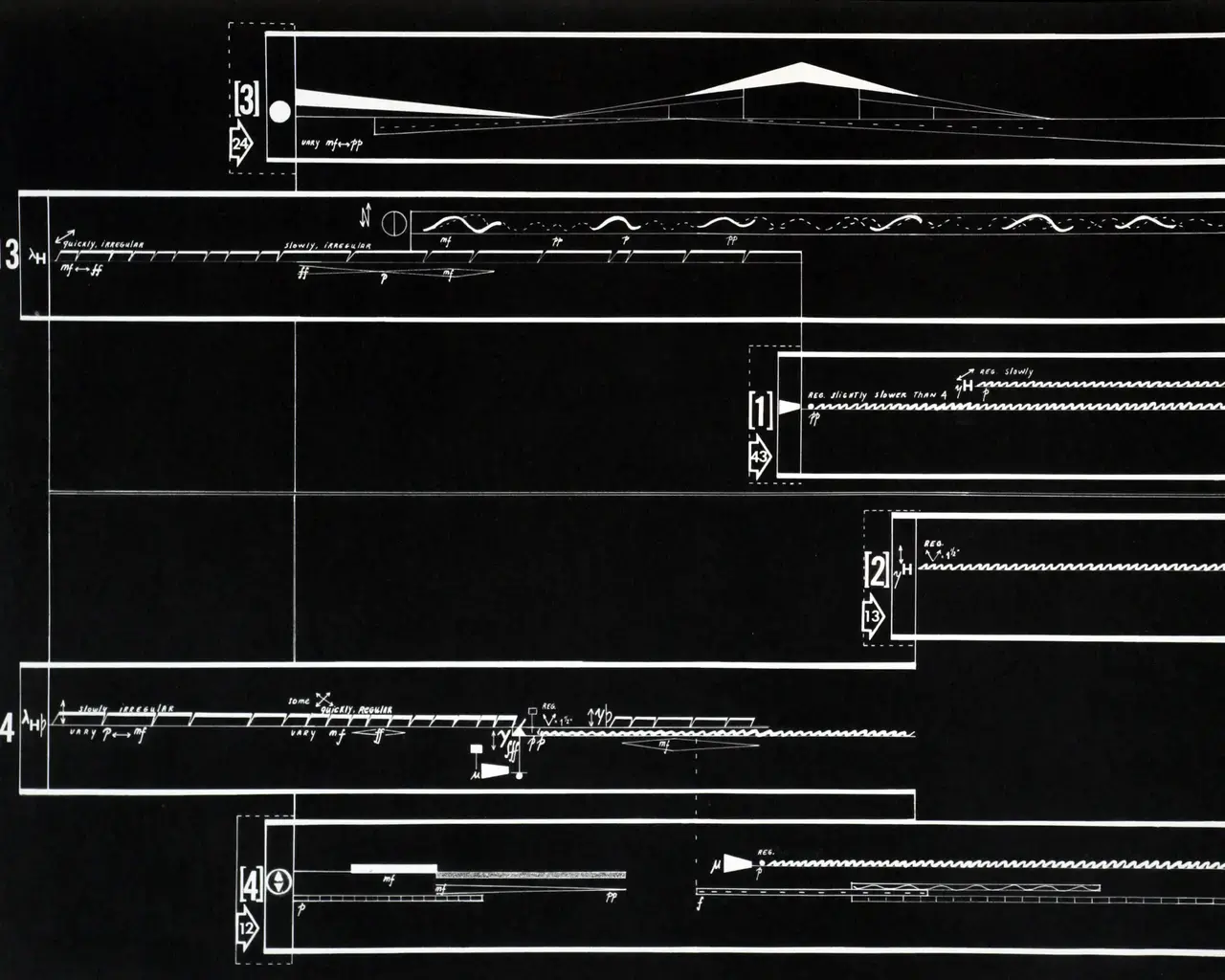 "Adjacencies," 1965, score detail. Photo courtesy of Bowerbird.