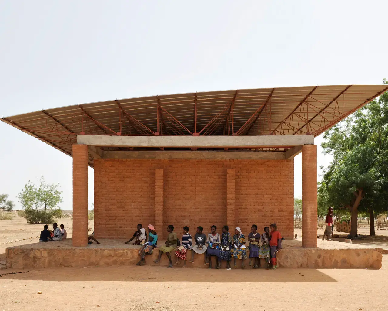 Primary school in Gando, Burkina Faso, completed 2001. Designed by Francis Kéré, Burkinabe, active Berlin. Photograph by Erik-Jan Ouwerkerk.