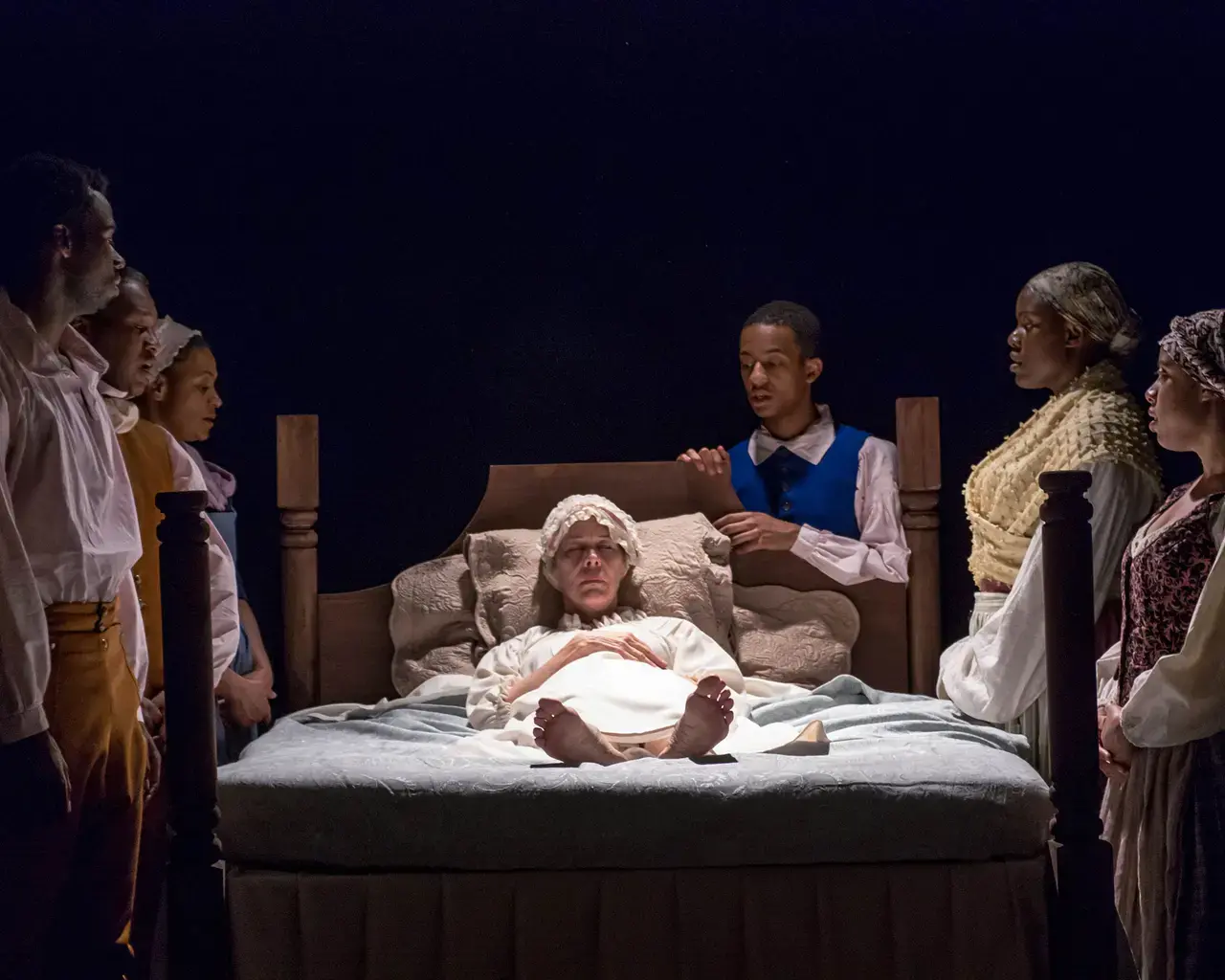 Production photo of James Ijames&rsquo; The Most Spectacularly Lamentable Trial of Miz Martha Washington&nbsp;at Flashpoint Theatre Company, 2014. Photo by Ian Paul Guzzone.