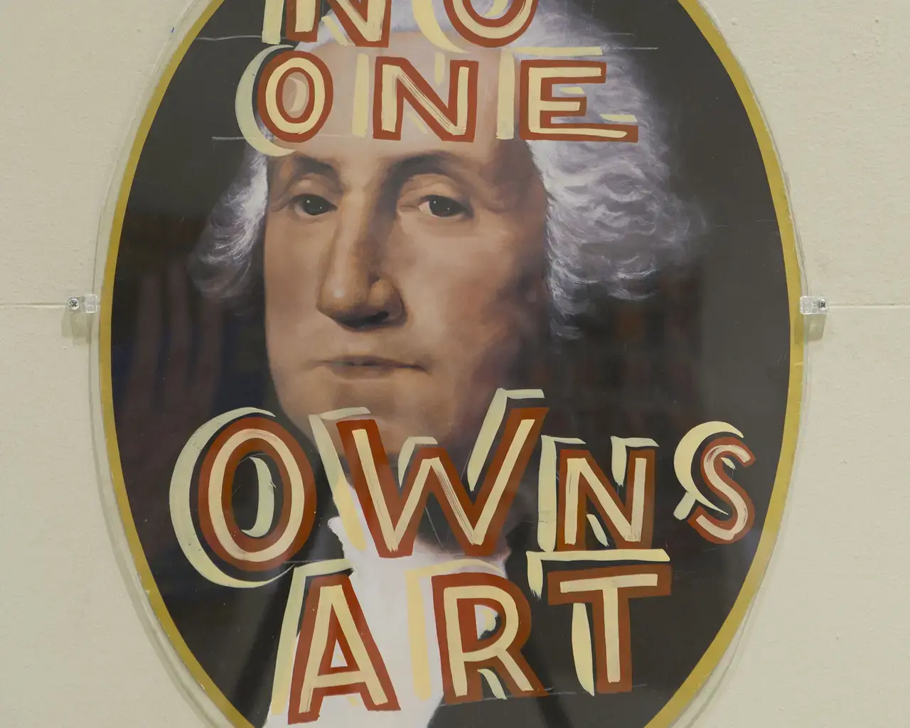Untitled work by Bob and Roberta Smith, installed as part of Framing Fraktur at the Free Library of Philadelphia. Courtesy of the Free Library of Philadelphia.