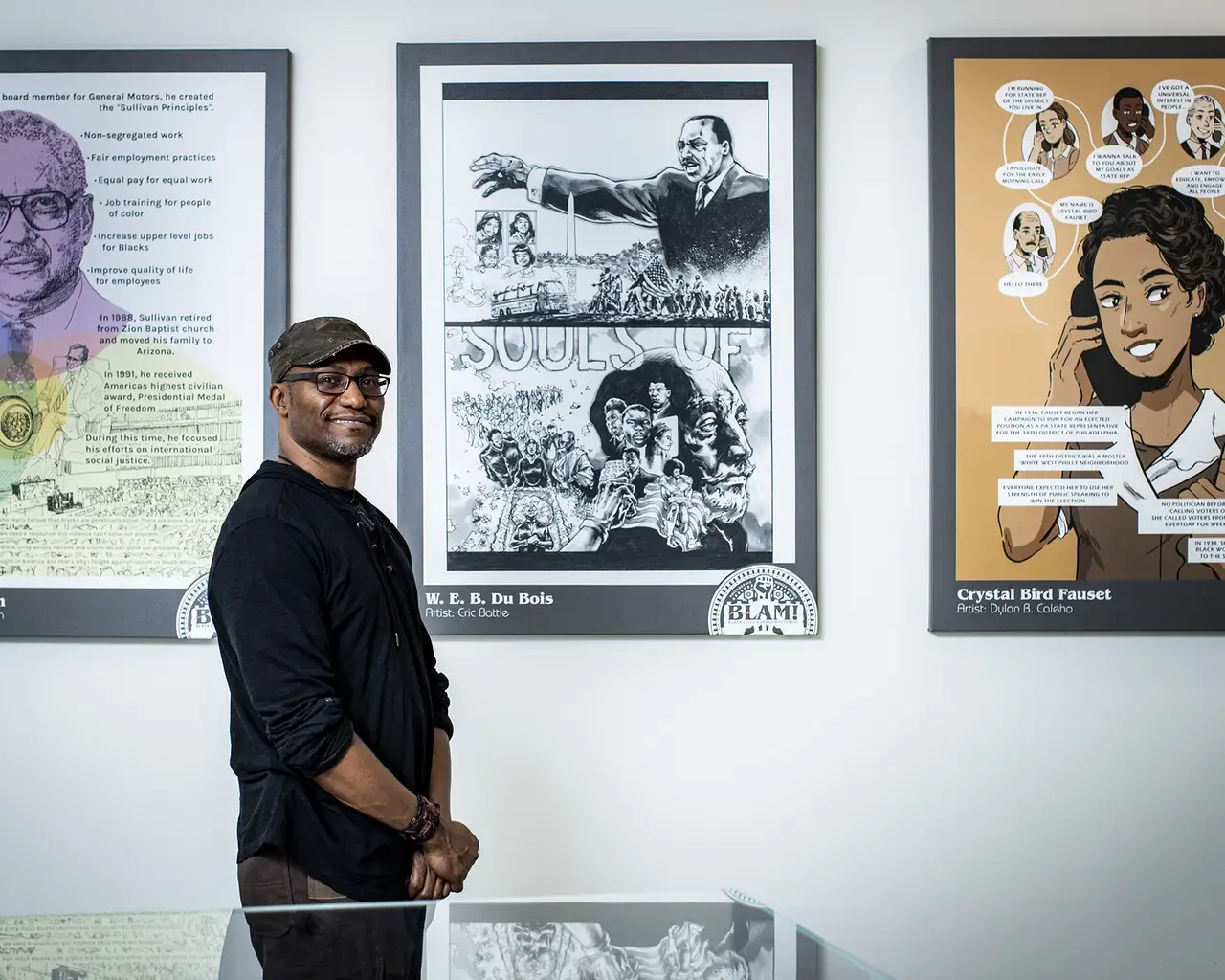 Eric Battle at the&nbsp;Black Lives Always Mattered!&nbsp;exhibition, Charles L. Blockson Afro-American Collection, Temple University. Photo by Ryan S. Brandenberg courtesy of Temple University.&nbsp;