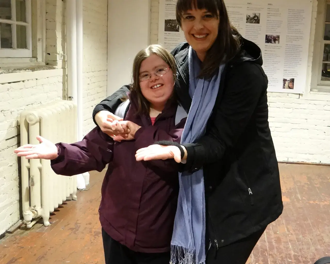 Actor Lee Ann Etzold and aspiring actor Erin McNulty after reading a of A Fierce Kind of Love. Photo by Christy Beck.