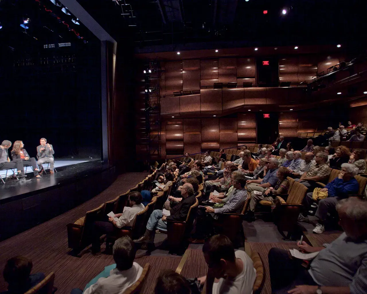 Audience talkback with Romeo Castellucci after the 2013 FringeArts Festival production of On the Concept of the Face, Regarding the Son of God. Photo by Kevin Monko.