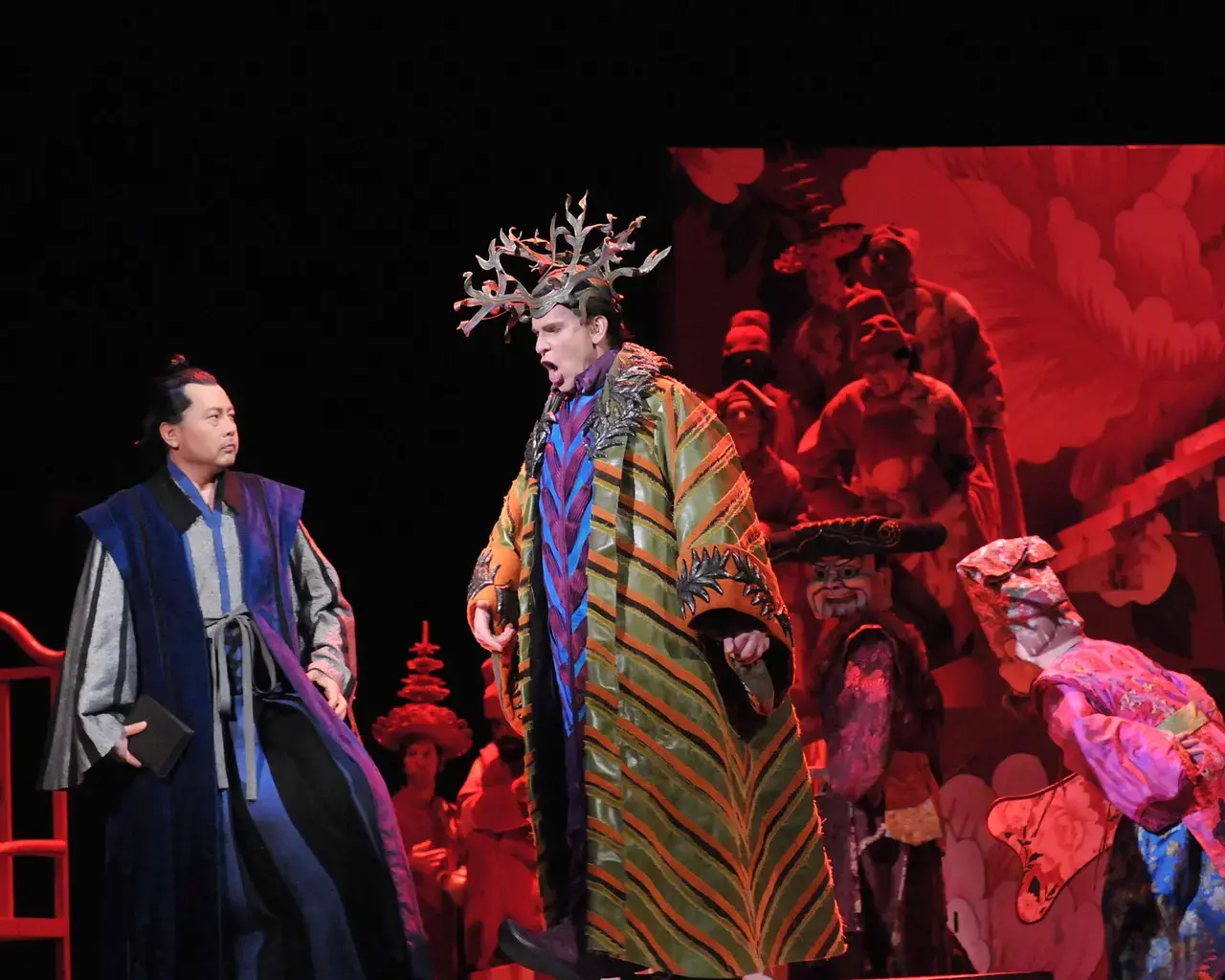 Haijing Fu as Seikyo and Roger Honeywell as The Prince in Opera Philadelphia&#39;s production of Tan Dun&#39;s Tea: A Mirror of Soul. Photo by Kelly &amp; Massa Photography.
