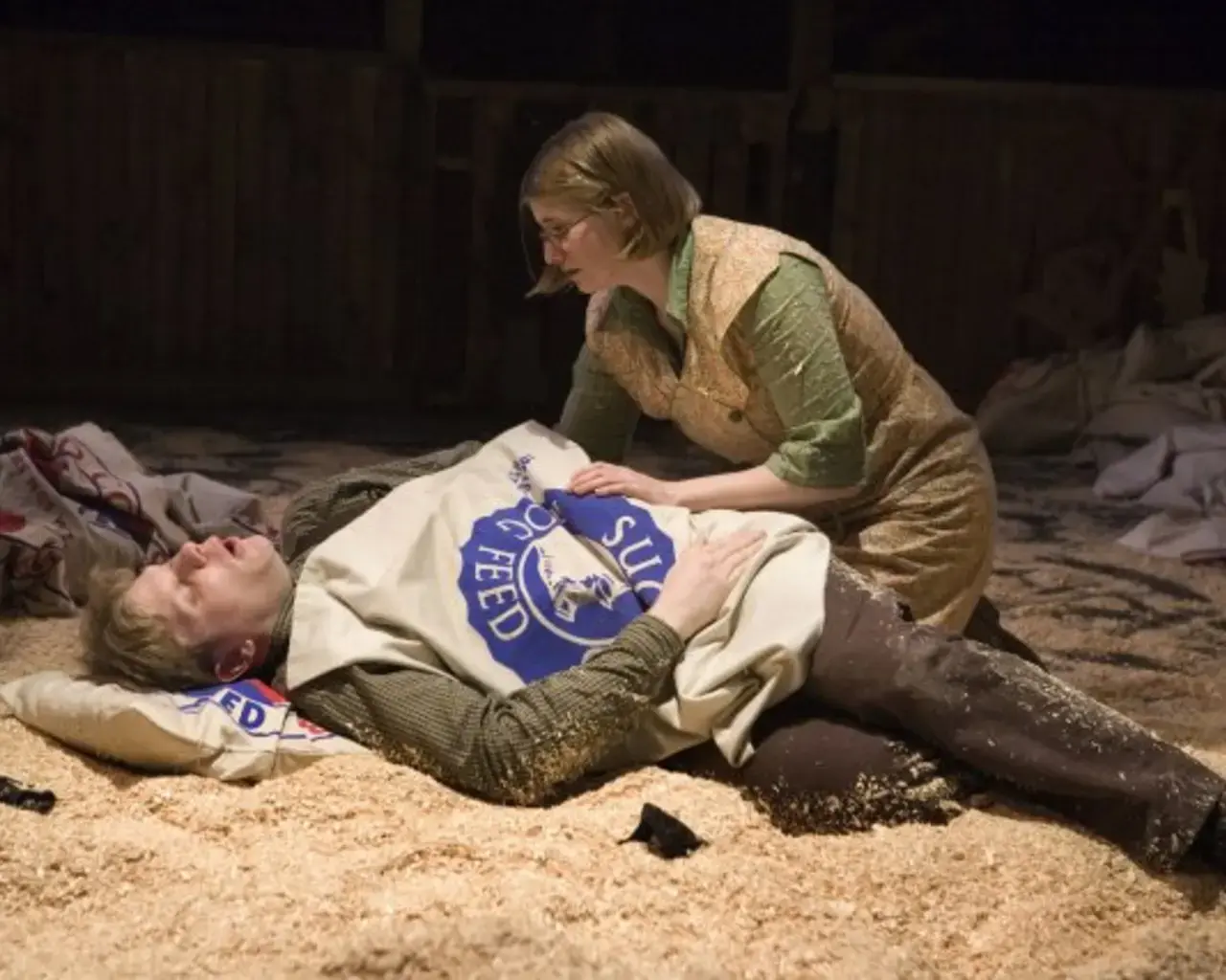 Bernard Bygott with Adrienne Mackey in Mum Puppettheatre&rsquo;s Animal Farm.