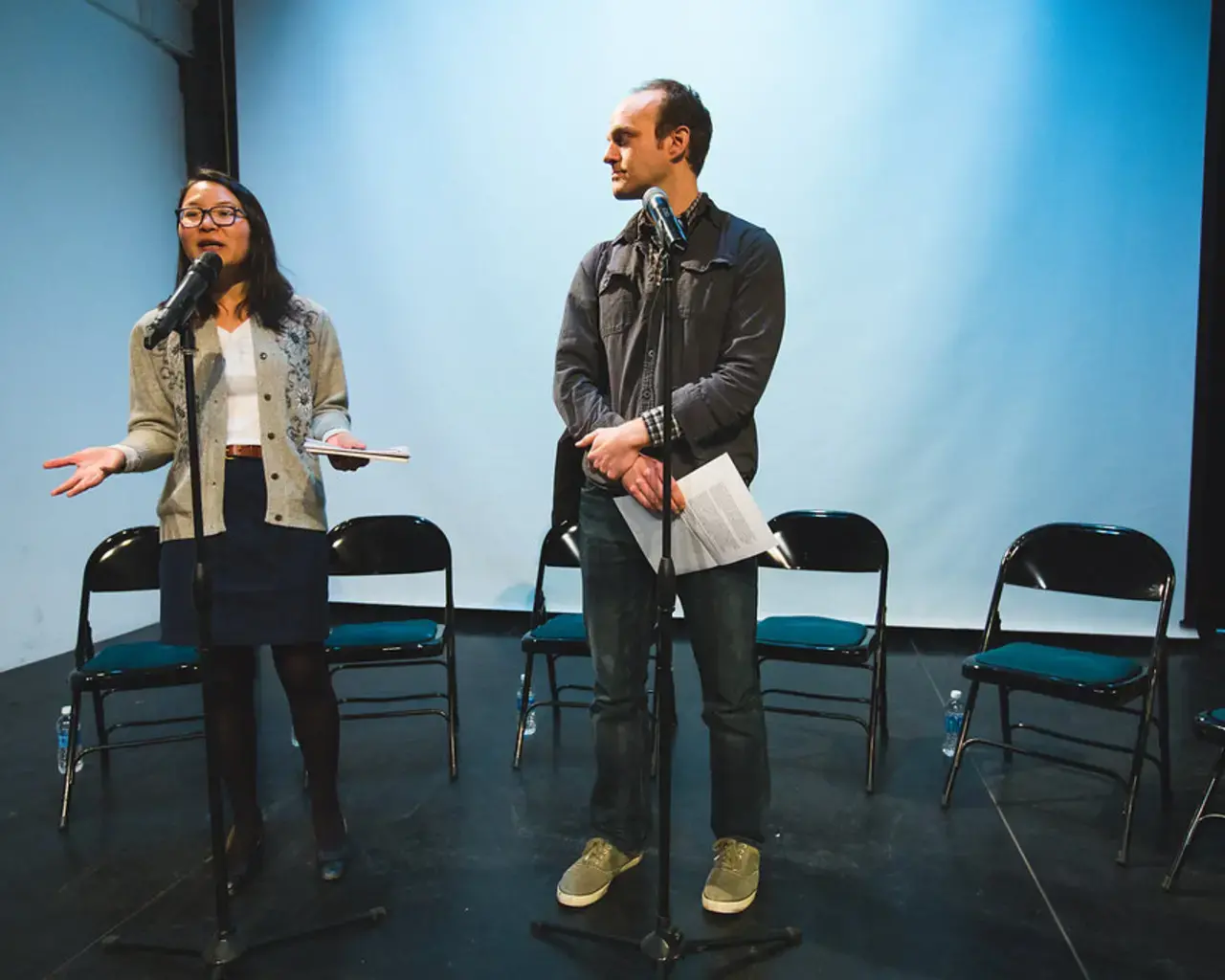 Asian Arts Initiative senior program manager Nancy Chen and curator Daniel Tucker. Photo by Paul Gargagliano of Hazel Photo, Courtesy of Daniel Tucker.