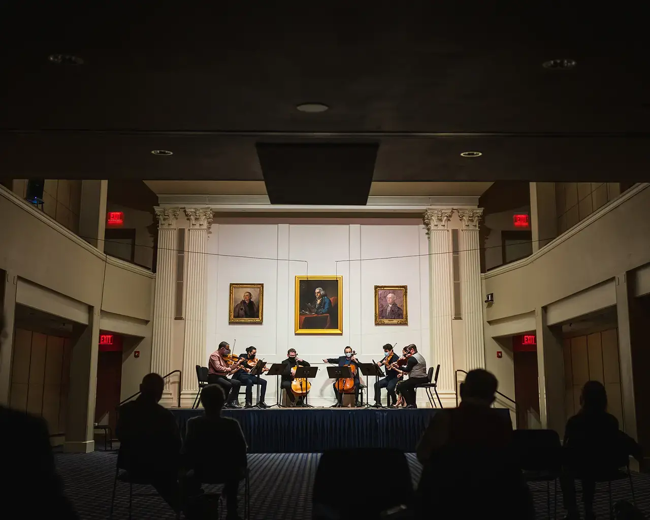 Philadelphia Chamber Music Society, concert featuring the Catalyst Quartet and Harlem Quartet. Photo by Matthew Genders.