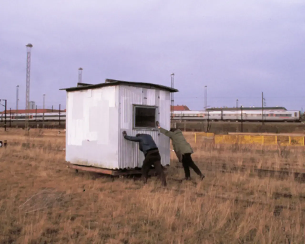 E.B.Itso &amp; Adam,&nbsp;STOLEN HOUSE, 2009. Video still of documentation of performance.