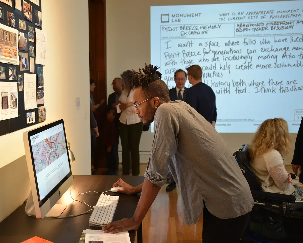 Public engagement during Monument Lab:&nbsp;A&nbsp;Citywide Exhibition, 2017, produced in partnership with Mural Arts Philadelphia, Philadelphia, PA. Photo credit by Steve Weinik.