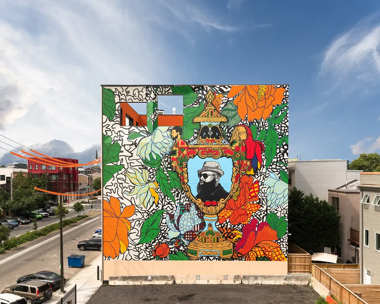 Pew Fellow Roberto Lugo, The Talented Mr. Trotter: You Can Be Anything, 2022, The Clay Studio, Philadelphia, PA. Photo by Steve Weinik, © City of Philadelphia Mural Arts Program / Roberto Lugo. Lugo is the lead artist on Mural Arts'&nbsp;We Here.