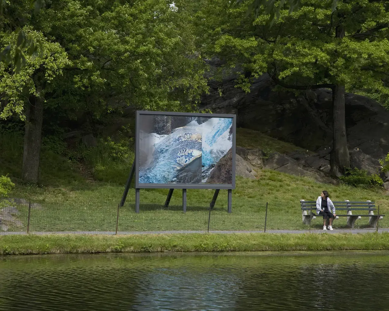 Pew Fellow Karyn Olivier, Here and Now / Glacier, Shard, Rock, 2015, lenticular&nbsp;photo in billboard structure. Photo courtesy of the artist. Olivier is an artist-in-residence on Temple Contemporary’s Black Like That: Our Lives as Living Praxis.