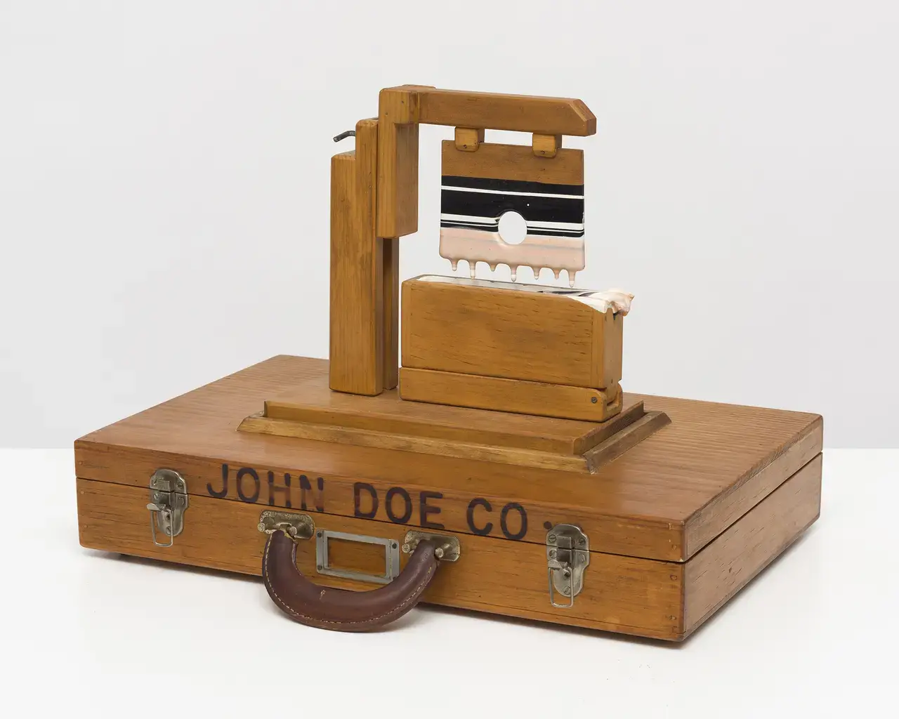 Carl Cheng/John Doe Co., Art Tool Paint Experiments, 1972; paint dipper in display box, wood, paint; 8" x 18" x 12".&nbsp;Photo by Ruben Diaz, courtesy of Carl Cheng and Philip Martin Gallery.&nbsp;