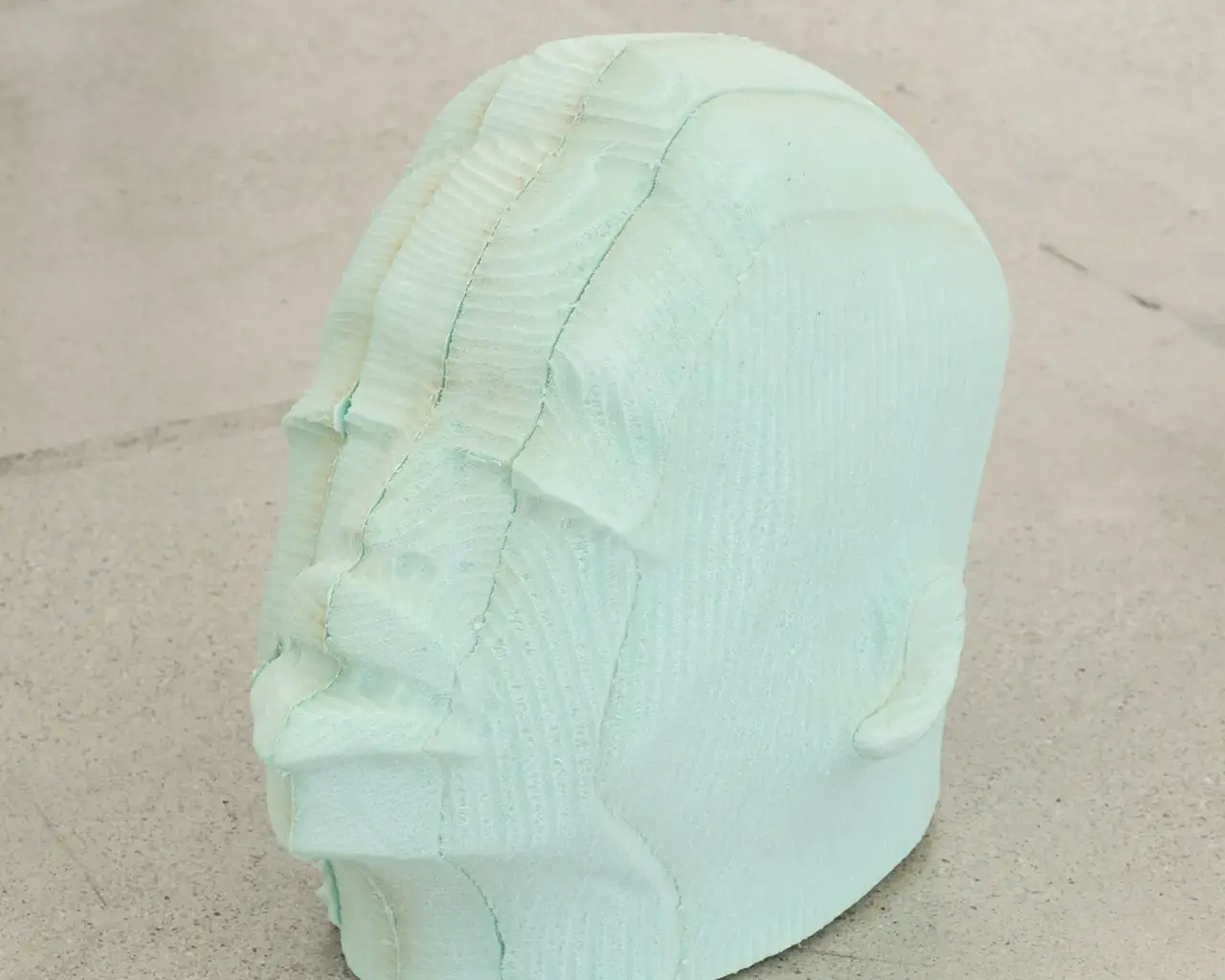 Matthew Angelo Harrison, "Head 1.003 (Post-Chronology Series)," 2016, open-cell polyurethane foam, 22 x 22 x 17 inches. Photo courtesy of the Institute of Contemporary Art.