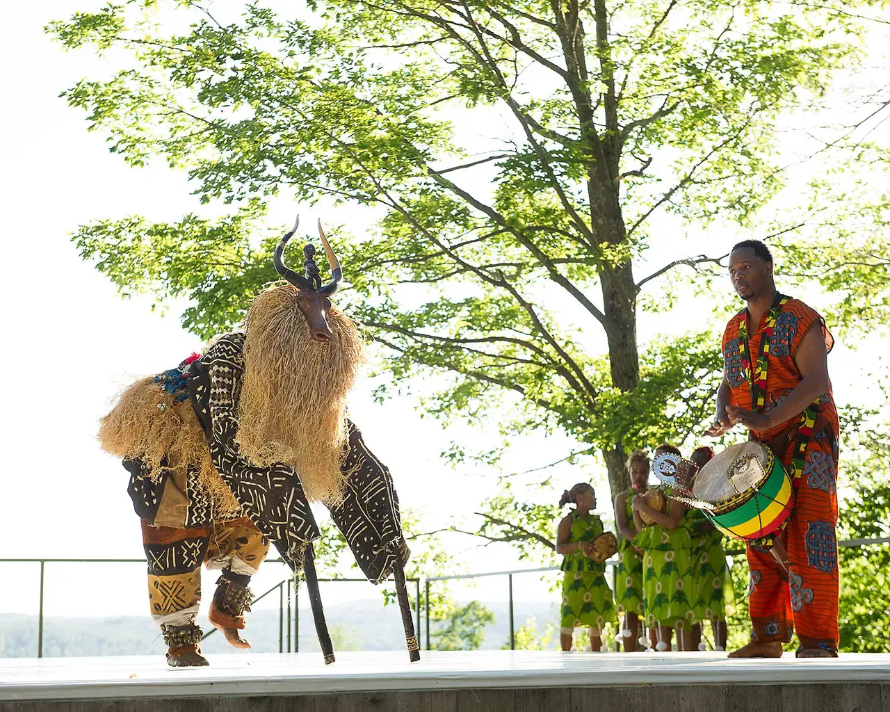 Kulu Mele, "Sobuniquin" performance at Jacob’s Pillow Dancce Festival, Beckent, MA. Pictured: James Ali Wilkie and Ira Bond. Photo by Christopher Duggan.