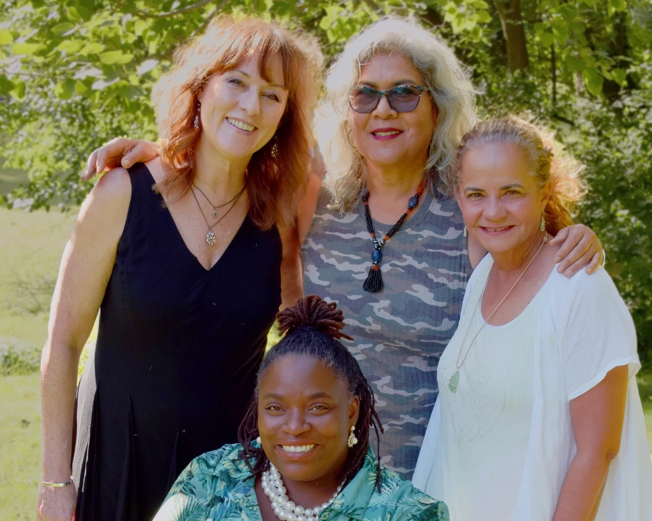 Composer-pianists Kendrah Butler-Waters, Terry Klinefelter, Sumi Tonooka, and Suzzette Ortiz, four of the artists of&nbsp;Eight Eight Time, presented by Intercultural Journeys. Photo by Ted Waters III.