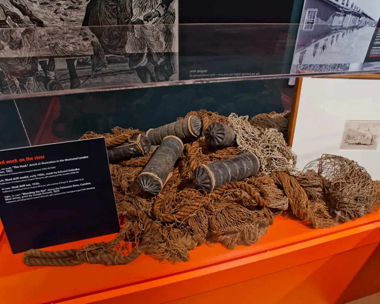 Shad nets used by workers to catch shad as they swam in from the Atlantic Ocean to their breeding ground in the Upper Delaware. Courtesy of Independence Seaport Museum.